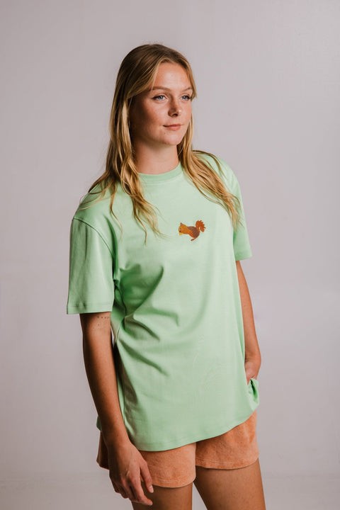 Squirrel Heavy T-shirt - Light Green